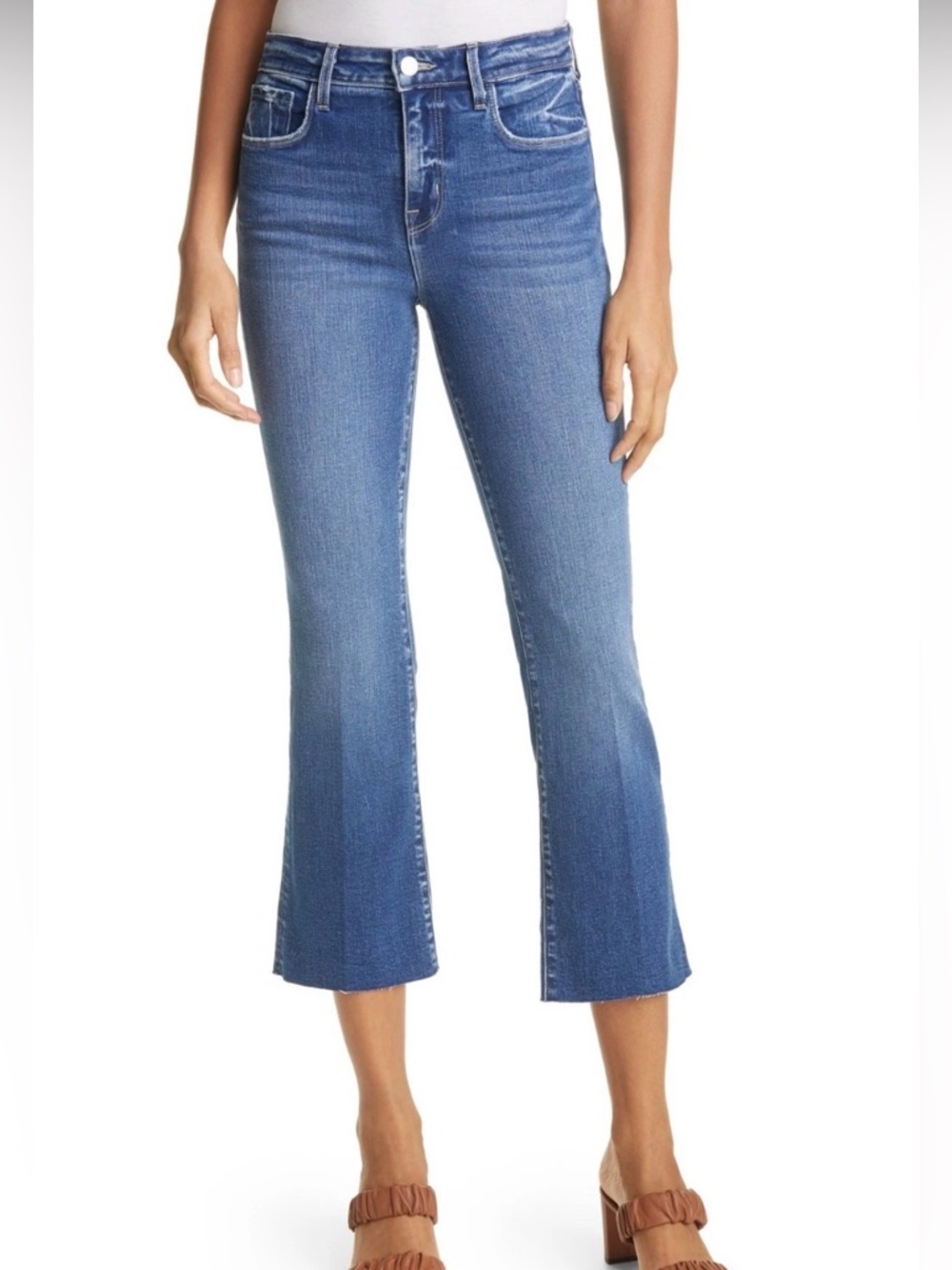 NWT‎ L'agence Kendra High-Rise Cropped Flare Jeans Size 29